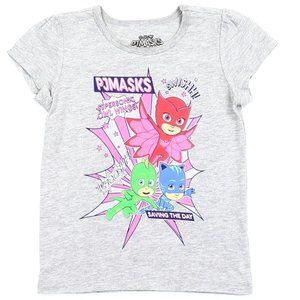 PJ Masks Tee Girls Toddler T-Shirt Short Sleeve Kids T Shirt Grey 2T